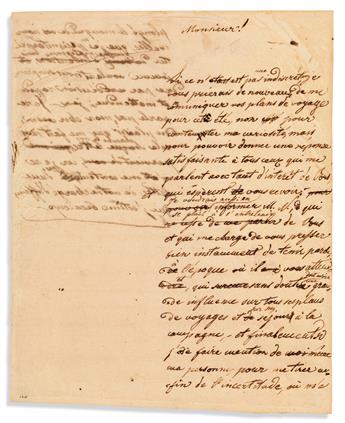 NAPOLÉON II. Autograph Manuscript, unsigned, in French, likely a practice letter written as a students exercise,